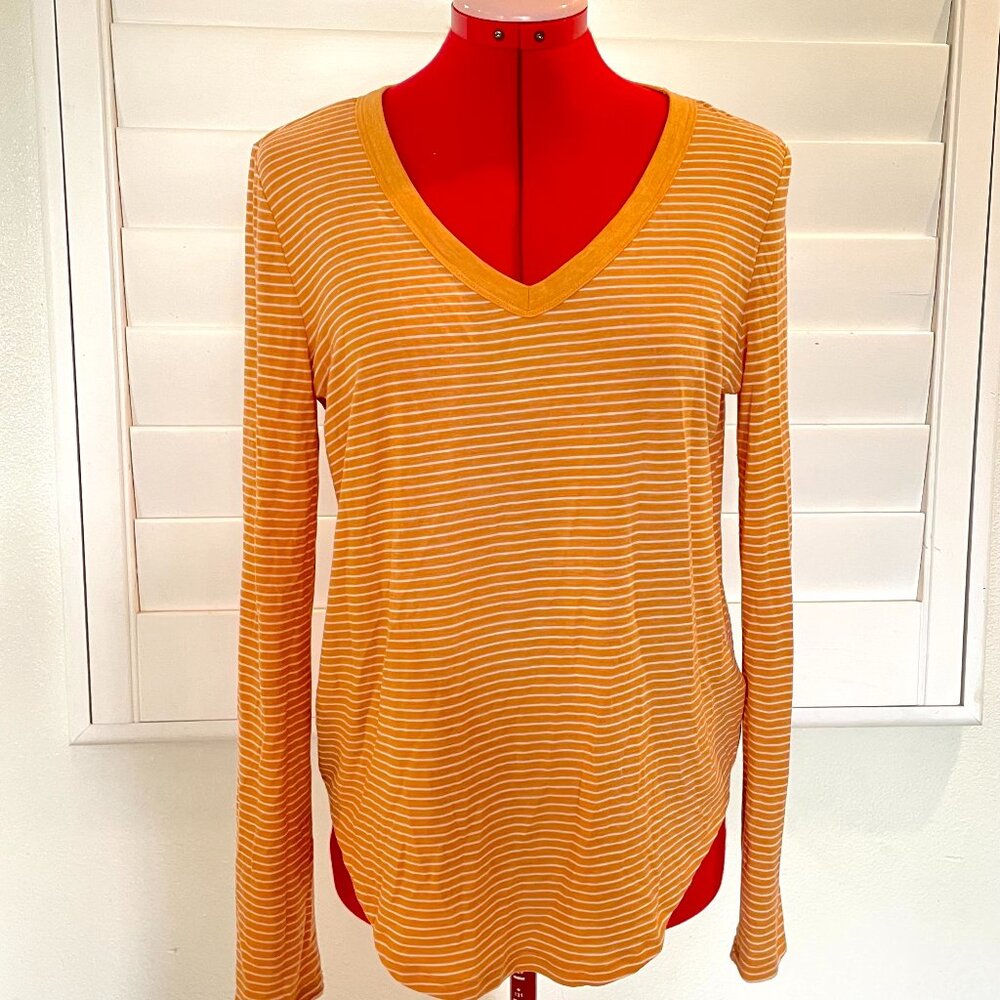 SO Clothing Striped V Neck Long Sleeve